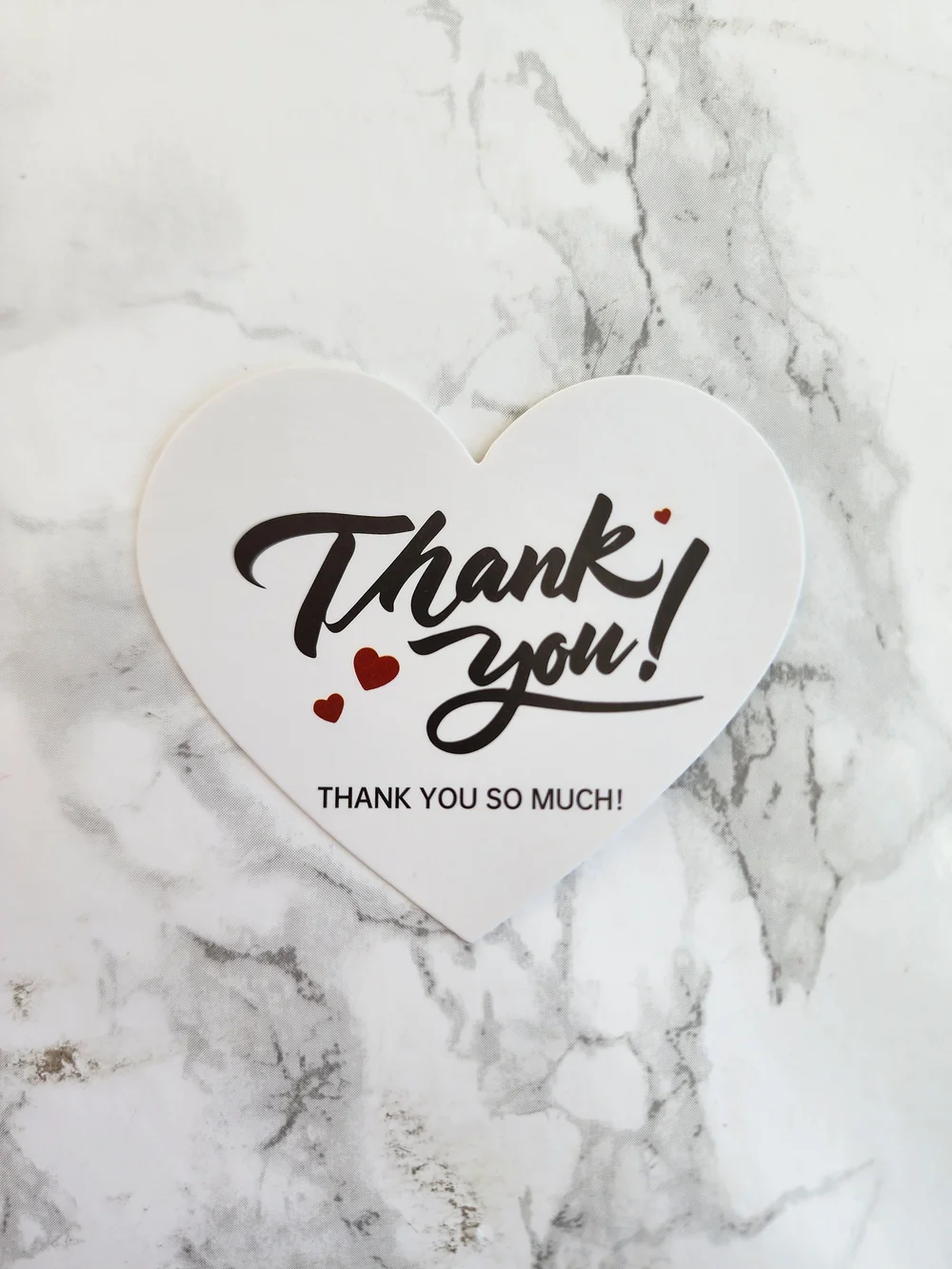 60 Assorted Heart-Shaped Thank You Cards